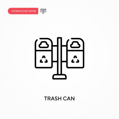 Çöp kutusu basit vektör simgesi. Web sitesi veya mobil uygulama için modern, basit düz vektör çizimi