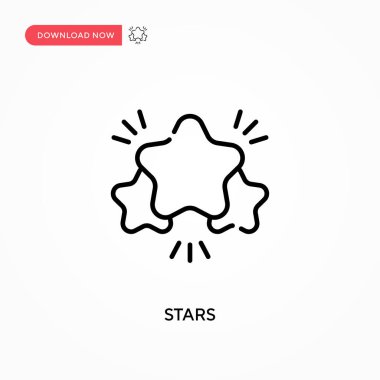 Stars Basit vektör simgesi. Web sitesi veya mobil uygulama için modern, basit düz vektör çizimi