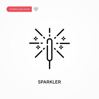 Sparkler Basit vektör simgesi. Web sitesi veya mobil uygulama için modern, basit düz vektör çizimi