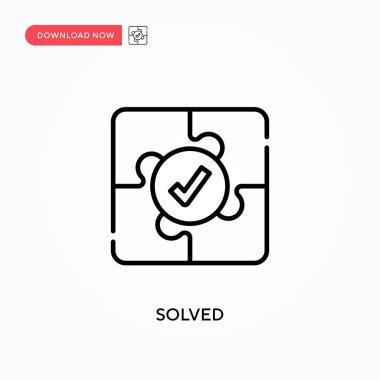 Basit vektör simgesi çözüldü. Web sitesi veya mobil uygulama için modern, basit düz vektör çizimi