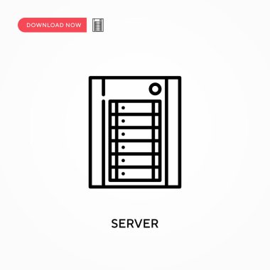 Sunucu Basit vektör simgesi. Web sitesi veya mobil uygulama için modern, basit düz vektör çizimi