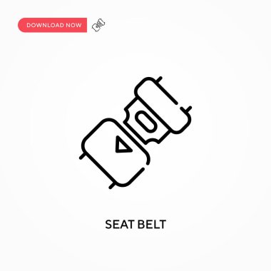 Emniyet kemeri basit vektör simgesi. Web sitesi veya mobil uygulama için modern, basit düz vektör çizimi