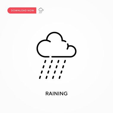 Basit vektör simgesi yağmuru. Web sitesi veya mobil uygulama için modern, basit düz vektör çizimi