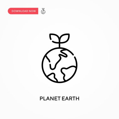 Dünya Gezegeni Basit vektör simgesi. Web sitesi veya mobil uygulama için modern, basit düz vektör çizimi