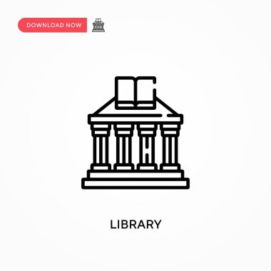 Kütüphane Basit vektör simgesi. Web sitesi veya mobil uygulama için modern, basit düz vektör çizimi