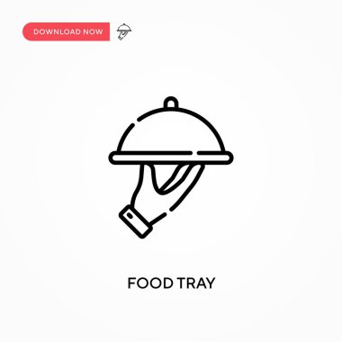 Yemek tepsisi basit vektör simgesi. Web sitesi veya mobil uygulama için modern, basit düz vektör çizimi