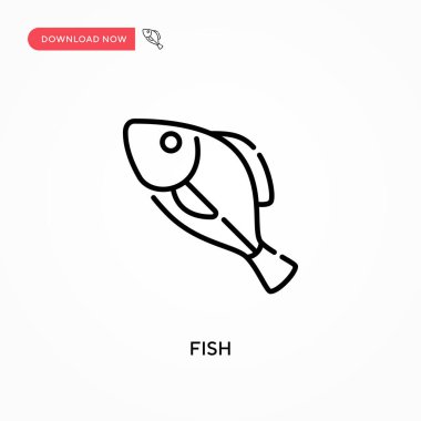 Fish Simple vektör simgesi. Web sitesi veya mobil uygulama için modern, basit düz vektör çizimi
