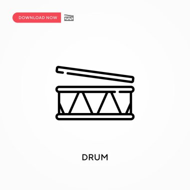 Davul Basit vektör simgesi. Web sitesi veya mobil uygulama için modern, basit düz vektör çizimi