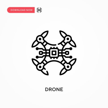 Drone Basit vektör simgesi. Web sitesi veya mobil uygulama için modern, basit düz vektör çizimi