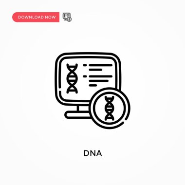 DNA Basit vektör simgesi. Web sitesi veya mobil uygulama için modern, basit düz vektör çizimi