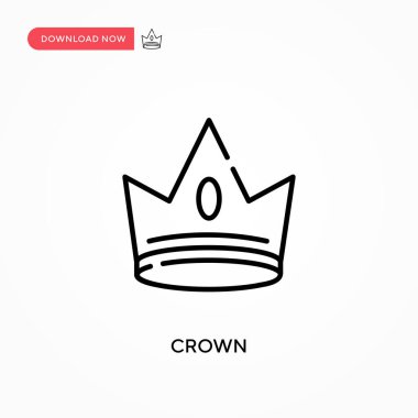 Crown Basit vektör simgesi. Web sitesi veya mobil uygulama için modern, basit düz vektör çizimi