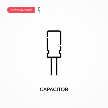Kapasitör Basit vektör simgesi. Web sitesi veya mobil uygulama için modern, basit düz vektör çizimi