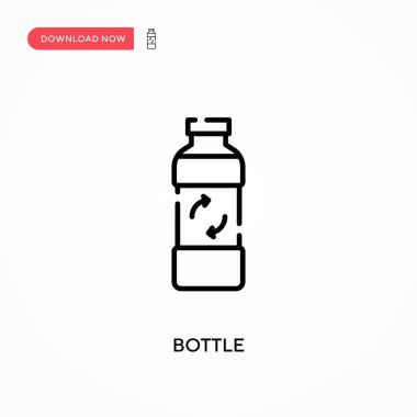 Şişe Basit vektör simgesi. Web sitesi veya mobil uygulama için modern, basit düz vektör çizimi