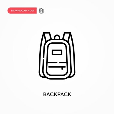 Sırt çantası Basit vektör simgesi. Web sitesi veya mobil uygulama için modern, basit düz vektör çizimi