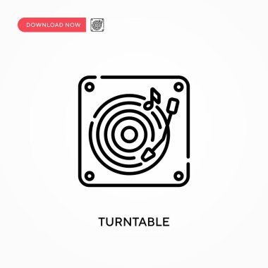 Turntable Basit vektör simgesi. Web sitesi veya mobil uygulama için modern, basit düz vektör çizimi