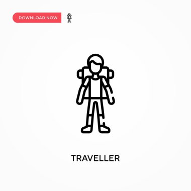 Gezgin Basit vektör simgesi. Web sitesi veya mobil uygulama için modern, basit düz vektör çizimi