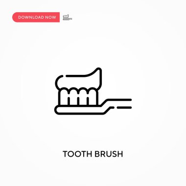 Diş fırçası basit vektör simgesi. Web sitesi veya mobil uygulama için modern, basit düz vektör çizimi