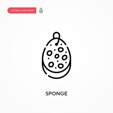 Sünger Basit vektör simgesi. Web sitesi veya mobil uygulama için modern, basit düz vektör çizimi