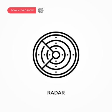 Radar Basit vektör simgesi. Web sitesi veya mobil uygulama için modern, basit düz vektör çizimi