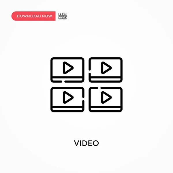 Video Einfaches Vektor Symbol Moderne Einfache Flache Vektordarstellung Für Website — Stockvektor