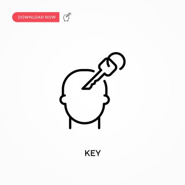 Anahtar Basit vektör simgesi. Web sitesi veya mobil uygulama için modern, basit düz vektör çizimi