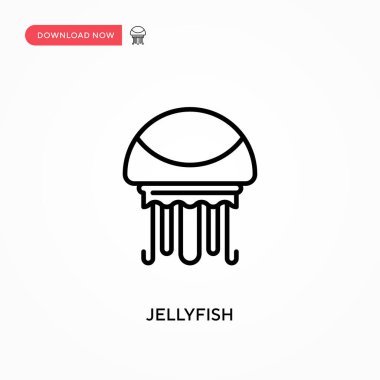 Denizanası basit vektör simgesi. Web sitesi veya mobil uygulama için modern, basit düz vektör çizimi