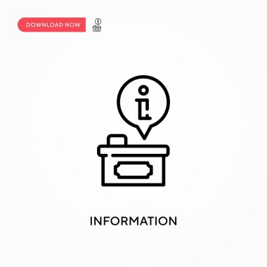 Bilgi basit vektör simgesi. Web sitesi veya mobil uygulama için modern, basit düz vektör çizimi