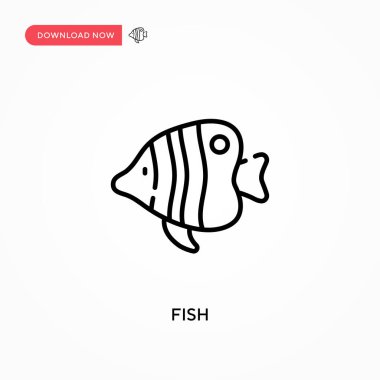 Fish Simple vektör simgesi. Web sitesi veya mobil uygulama için modern, basit düz vektör çizimi