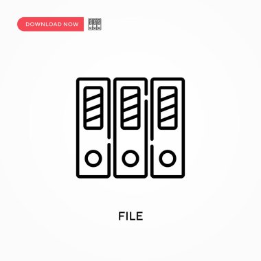 Dosya Basit vektör simgesi. Web sitesi veya mobil uygulama için modern, basit düz vektör çizimi