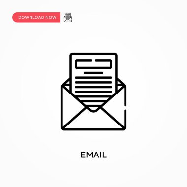 E- posta Basit vektör simgesi. Web sitesi veya mobil uygulama için modern, basit düz vektör çizimi