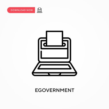 Egovernment Basit vektör simgesi. Web sitesi veya mobil uygulama için modern, basit düz vektör çizimi