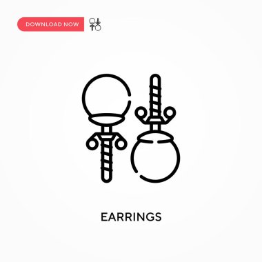 Küpeler basit vektör ikonu. Web sitesi veya mobil uygulama için modern, basit düz vektör çizimi