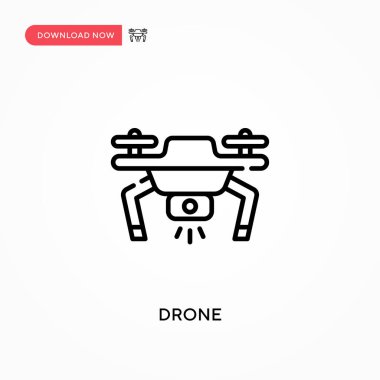 Drone Basit vektör simgesi. Web sitesi veya mobil uygulama için modern, basit düz vektör çizimi