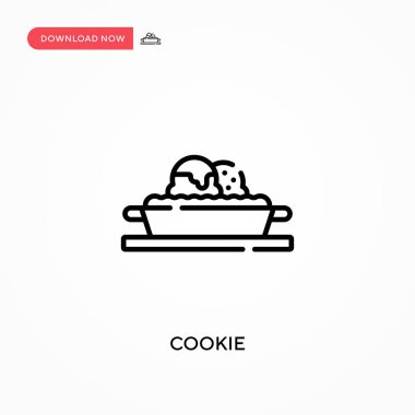 Kurabiye Basit vektör simgesi. Web sitesi veya mobil uygulama için modern, basit düz vektör çizimi