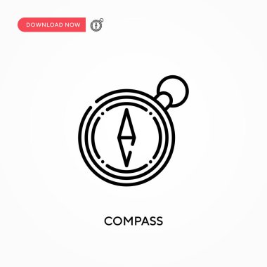 Basit vektör simgesini pusula. Web sitesi veya mobil uygulama için modern, basit düz vektör çizimi