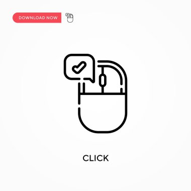 Basit vektör simgesine tıklayın. Web sitesi veya mobil uygulama için modern, basit düz vektör çizimi