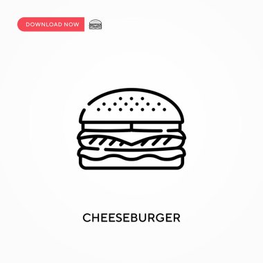 Çizburger basit vektör simgesi. Web sitesi veya mobil uygulama için modern, basit düz vektör çizimi