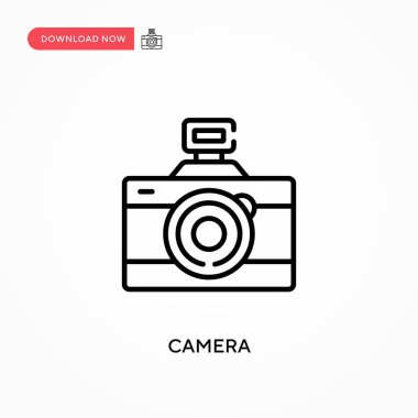 Kamera basit vektör simgesi. Web sitesi veya mobil uygulama için modern, basit düz vektör çizimi