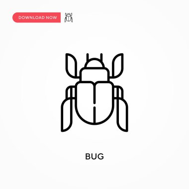 Bug Basit vektör simgesi. Web sitesi veya mobil uygulama için modern, basit düz vektör çizimi