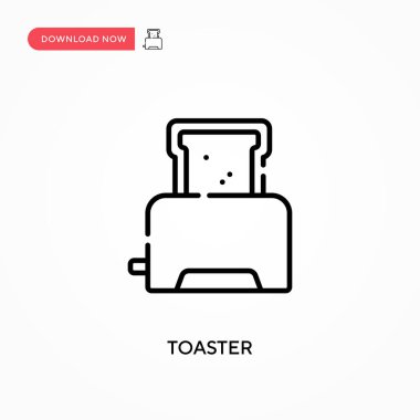 Tost makinesi basit vektör simgesi. Web sitesi veya mobil uygulama için modern, basit düz vektör çizimi