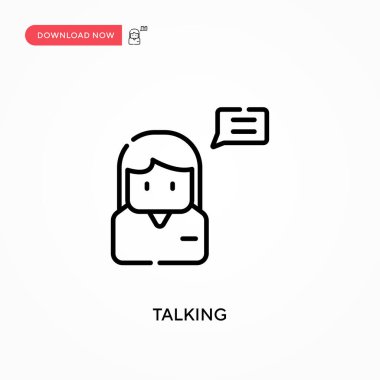 Konuşan basit vektör simgesi. Web sitesi veya mobil uygulama için modern, basit düz vektör çizimi
