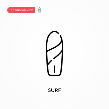 Basit sörf vektör simgesi. Web sitesi veya mobil uygulama için modern, basit düz vektör çizimi