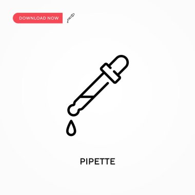Pipette Basit vektör simgesi. Web sitesi veya mobil uygulama için modern, basit düz vektör çizimi