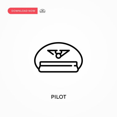 Pilot Basit vektör simgesi. Web sitesi veya mobil uygulama için modern, basit düz vektör çizimi