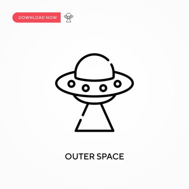 Dış uzay basit vektör simgesi. Web sitesi veya mobil uygulama için modern, basit düz vektör çizimi
