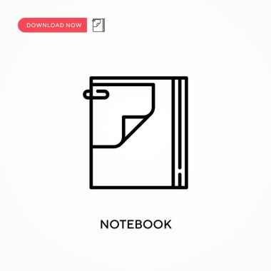 Not Defteri Basit vektör simgesi. Web sitesi veya mobil uygulama için modern, basit düz vektör çizimi