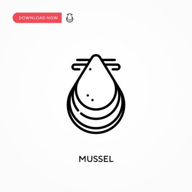 Basit midye vektör simgesi. Web sitesi veya mobil uygulama için modern, basit düz vektör çizimi