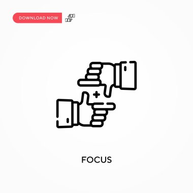 Basit vektör simgesine odaklan. Web sitesi veya mobil uygulama için modern, basit düz vektör çizimi