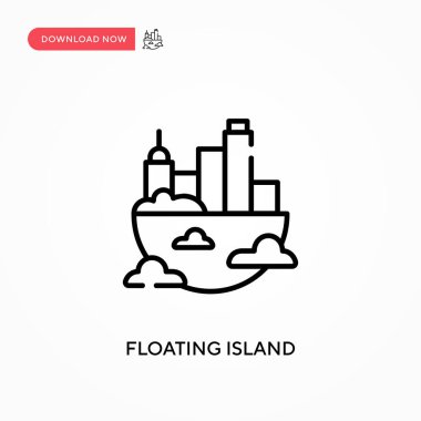 Yüzen ada basit vektör simgesi. Web sitesi veya mobil uygulama için modern, basit düz vektör çizimi