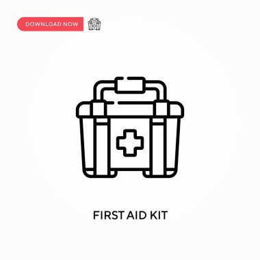 İlk yardım çantası basit vektör simgesi. Web sitesi veya mobil uygulama için modern, basit düz vektör çizimi